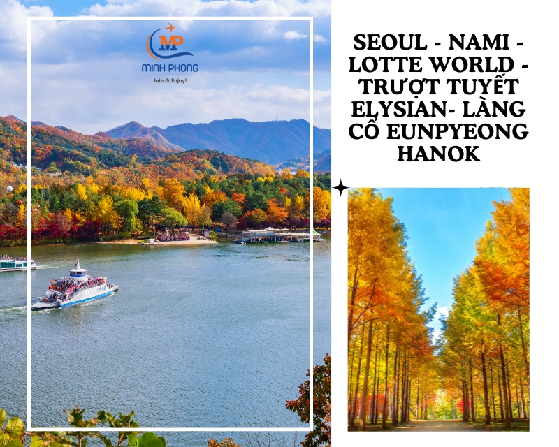 HÀ NỘI - SEOUL - NAMI - LOTTE WORLD - TRƯỢT TUYẾT ELYSIAN- LÀNG CỔ EUNPYEONG HANOK (AeroK Airlines, 5N4Đ)