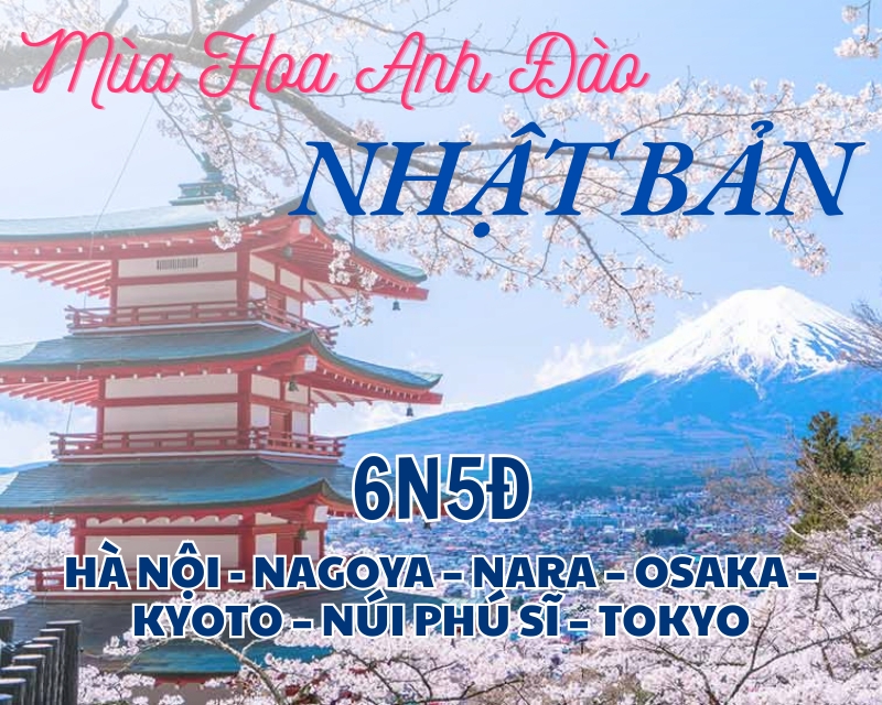 DU LỊCH HÀ NỘI - NAGOYA – NARA – OSAKA – KYOTO – NÚI PHÚ SĨ – TOKYO 6N5Đ BAY VIETNAM AIRLINES