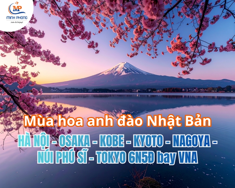 Mùa hoa anh đào Nhật Bản: HÀ NỘI – OSAKA – KOBE – KYOTO – NAGOYA – NÚI PHÚ SĨ – TOKYO 6N5Đ bay VNA